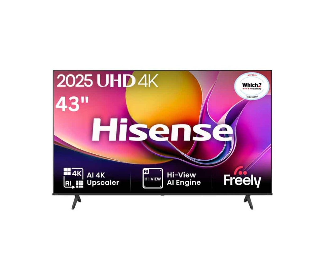 [NAT-018] TV Hisense Hisense Smart 43 inch 4K UHD with LED, Supports Dolby Vision and HDR10 andGame Mode PLUS, Model 43A62QS.