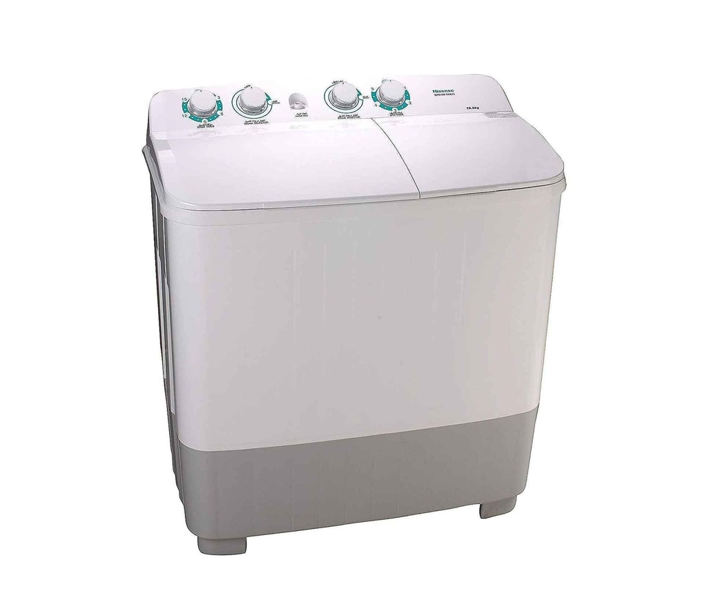 [NAT-036] غسالة هايسنس Hisense حوضين سعة 10 كجم، تحميل علوي مع مؤقت للغسيل والعصر، موديل XPB100- SXA14