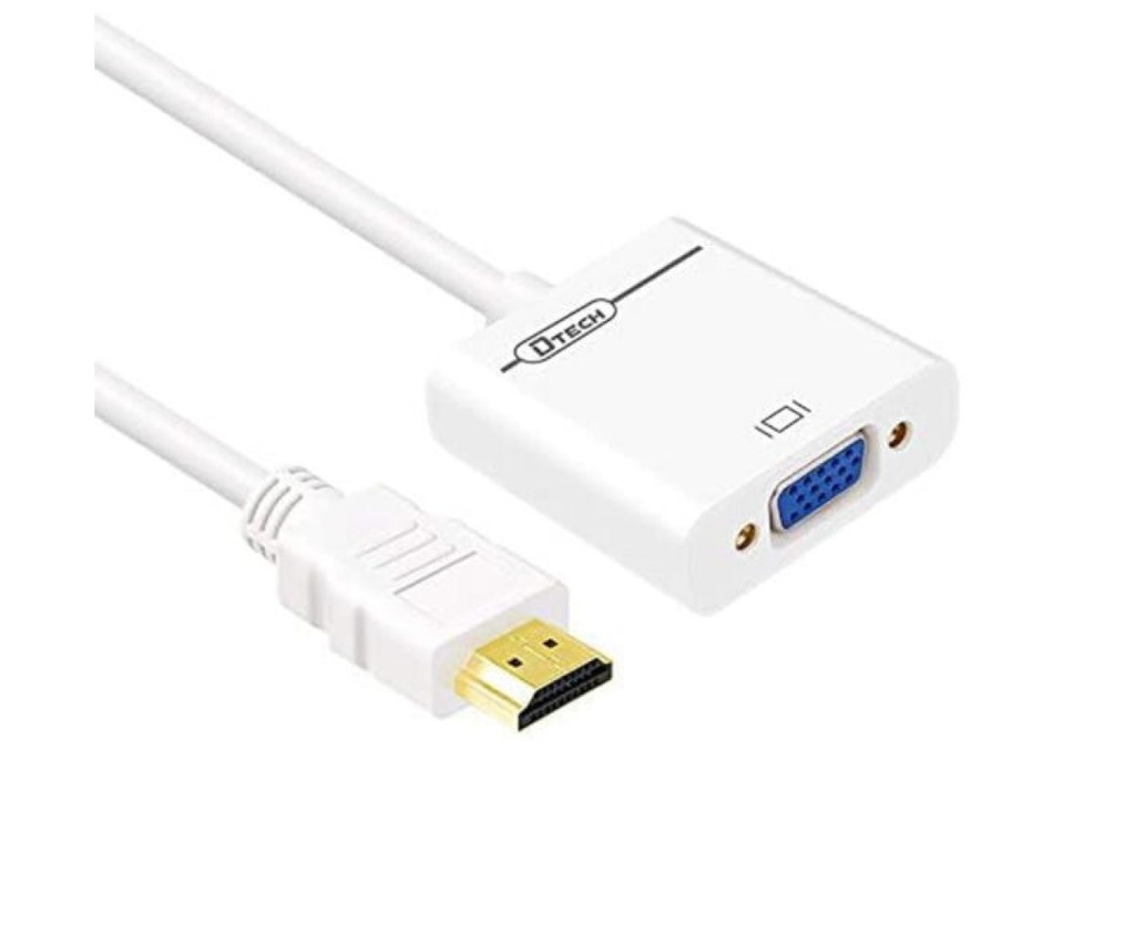 [DIG-090] Cable Adapter HDMI to VGA with Output Audio 3.5 mm Resolution Full HD 1080p DTECH DT-6404