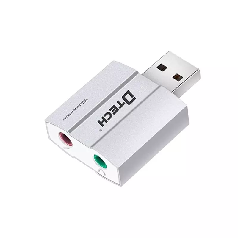 [DIG-141] بطاقة صوت خارجية USB 5.1 مع مخرج سماعات وميكروفون 3.5 مم DTECH DT-6006