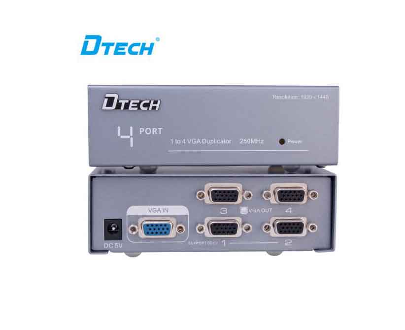 [DIG-159] Splitter Signal VGA from Input One to 4 Outputs (500MHz) DTECH DT-7504