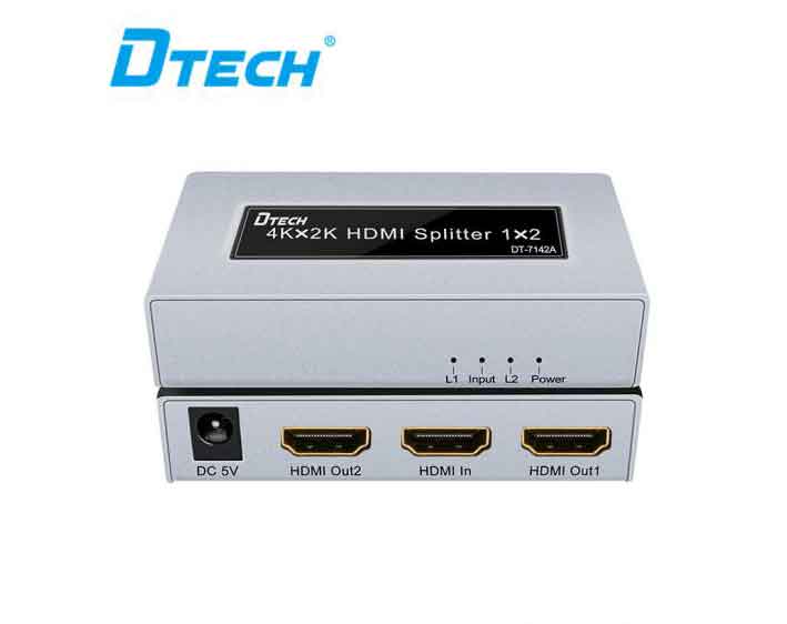 [DIG-169] موزع إشارة HDMI من مدخل واحد إلى 2 مخارج DTECH DT-7142A