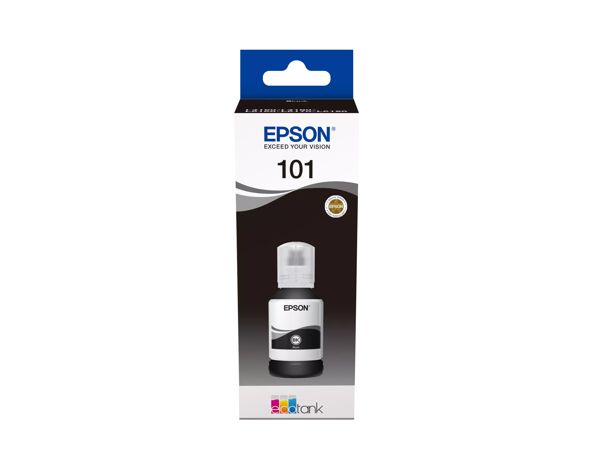 حبر إبسون أسود سائل أصلي 101 لطابعات EPSON EcoTank – سعة 127 مل
