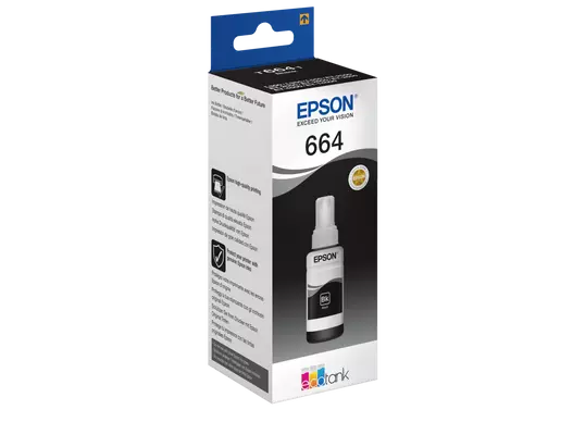 [NTC-043] حبر إبسون أسود سائل أصلي 664 لطابعات EPSON EcoTank – سعة 70 مل