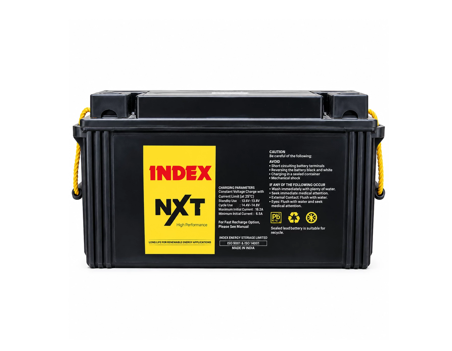 [SKI-041] بطارية جل اندكس Index T-NXT200 سعة 200 أمبير ساعة