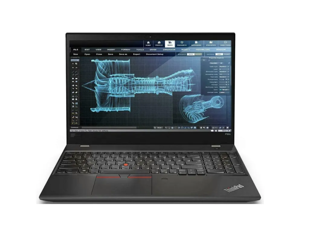 لابتوب Lenovo ThinkPad P52 جيل ثامن (i7-8th)، كرت NVIDIA Quadro P1000 منفصل، رام 32GB، تخزين 1TB SSD، شاشة 15.6" FHD (16GB DDR4, 512GB SSD M.2)