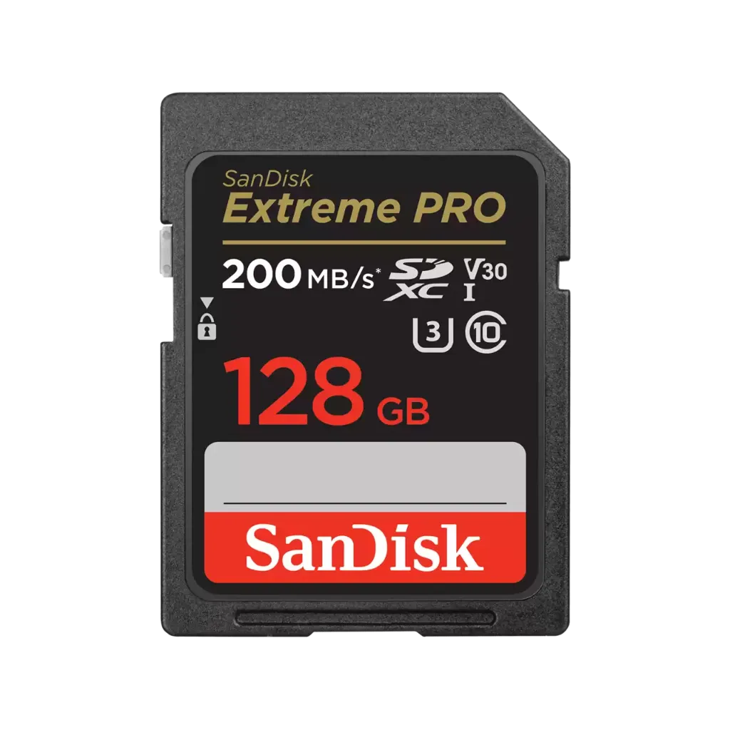 ذاكرة كاميرا سانديسك SanDisk Extreme PRO SDXC - 128GB - 200MB/s - V30