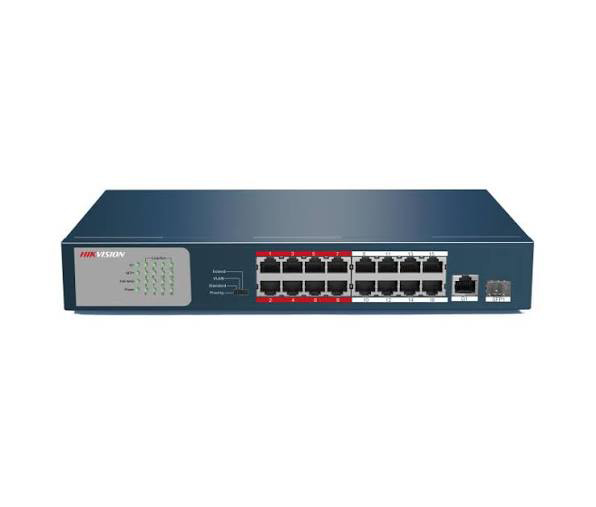 [PCS-0024] هيكفيجن سويتش شبكة PoE بـ18 منفذًا – DS-3E0318P-E/M