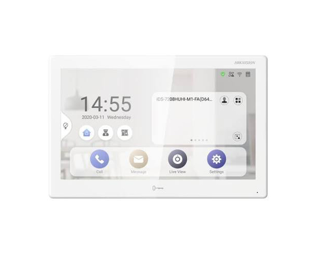 [PCS-0031] هيكفيجن إنتر كم شاشة اتصال داخلي 10.1 بوصة، شاشة لمس، دقة 1024×600 – DS-KH9510-WTE1