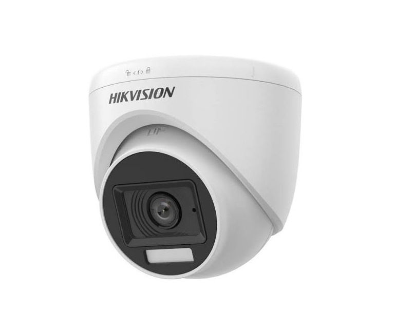 [PCS-0074] هيكفيجن كاميرا مراقبة Turbo HD Turret أنالوج، دقة 3K، عدسة 2.8 مم، Smart Hybrid Light وصوت – DS-2CE76K0T-LPFS