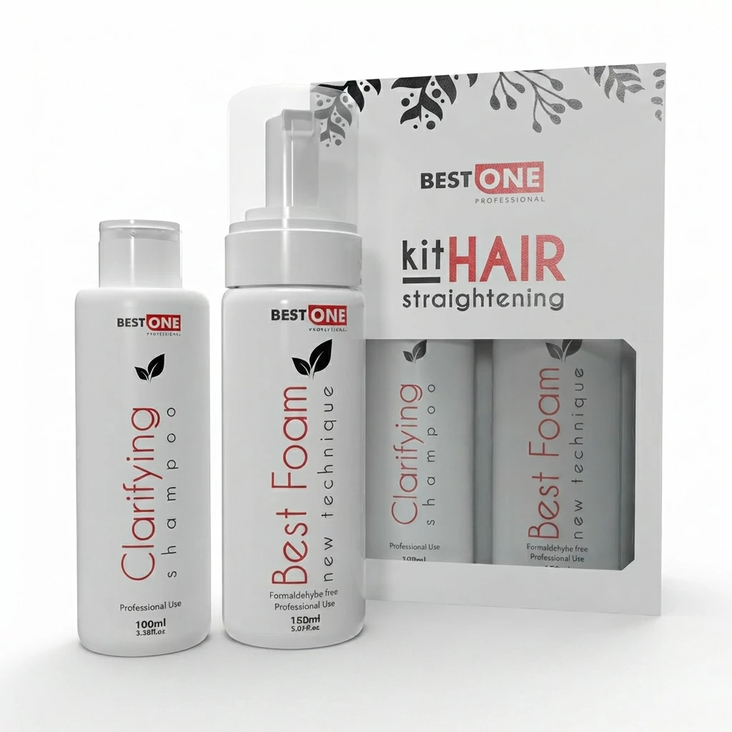 [AFQ-002] شامبو رغوي + شامبو مُنظف (150 مل + 100 مل) - نظام علاج احترافي Best    One Hair Straightening Kit
