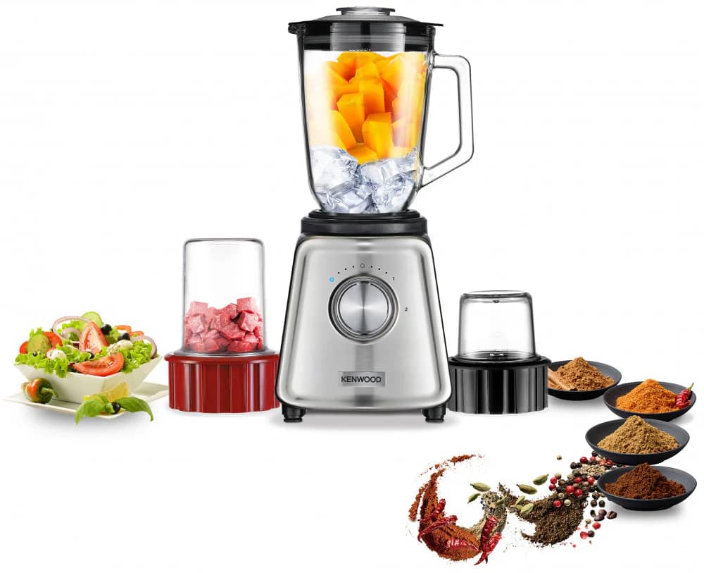 [TAH-001] خلاط كينوود زجاجي بقوة ٨٠٠ واط مع مطحنة KENWOOD BLP44.270SS