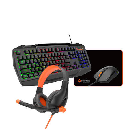[NTH-011] طقم كيبورد وماوس وماوس باد وسماعة MEETION C490 4-in-1 Gaming Combo