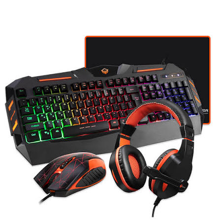 [NTH-012] طقم كيبورد وماوس وماوس باد وسماعة MEETION C500 4-in-1 Gaming Combo