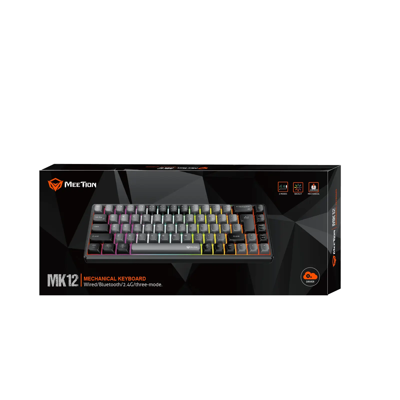 [NTH-017] كيبورد ميكانيكي جيمنج لاسلكي MEETION MK12 65% Tri-Mode RGB Mechanical Gaming Keyboard