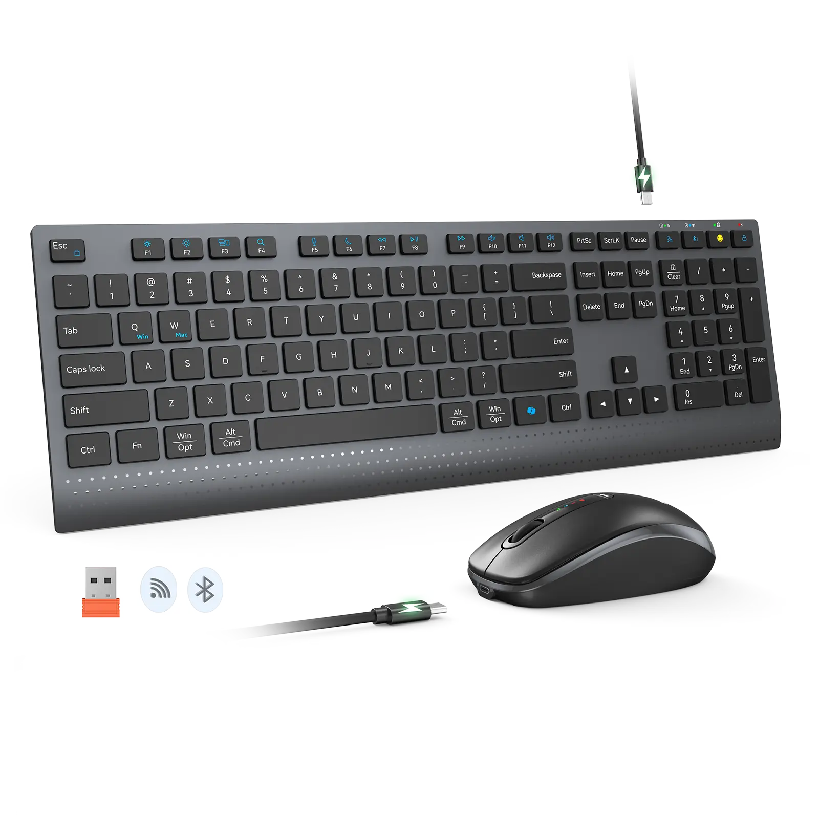 [NTH-026] طقم كيبورد وماوس لاسلكي MEETION C2000 Wireless Keyboard & Mouse