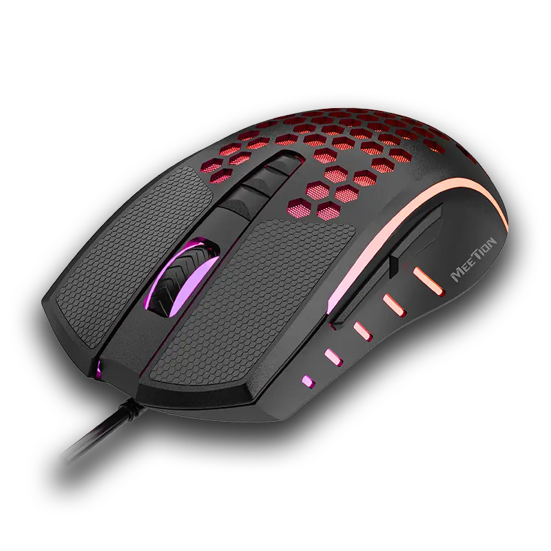 [NTH-044] ماوس ألعاب خفيف الوزن بتصميم خلية النحل MEETION GM015 USB Wired Gaming Mouse
