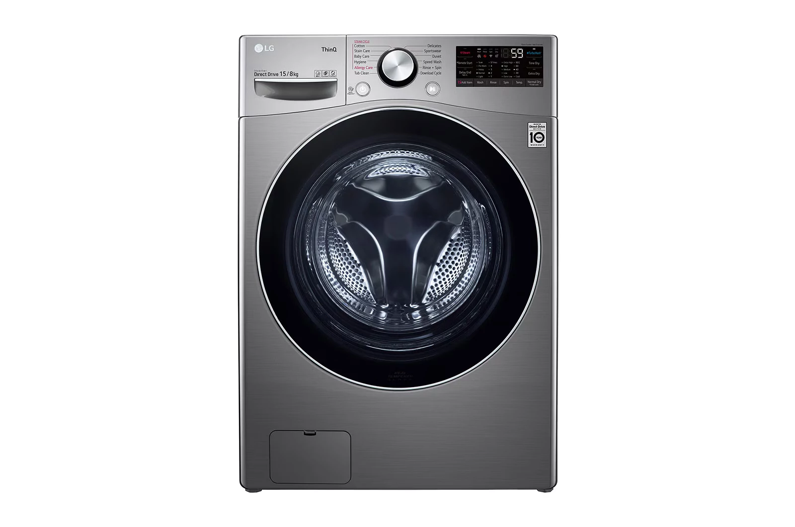 غسالة ومجفف LG سعة 15/8 كجم بمحرك إنفرتر وTurboWash – F0Z6DRPK4