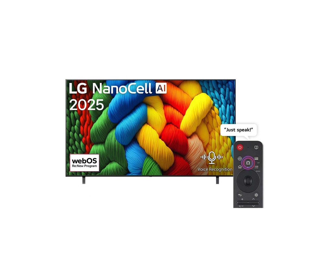 TV 75 inch LG NanoCell Smart 4K with Processor α7 Gen8 AI and Refresh Rate 60Hz – Nano80A