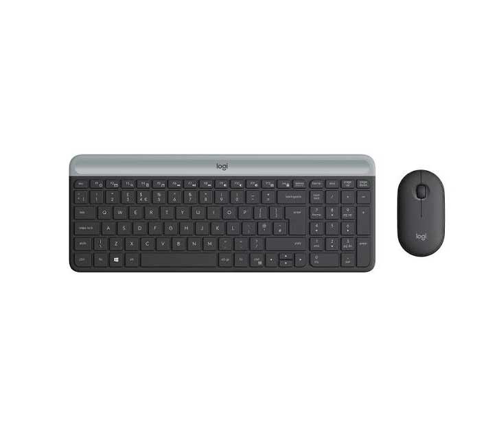 طقم كيبورد وماوس لاسلكي لوجيتك Logitech MK470 Slim، تصميم نحيف وهادئ مع لوحة أرقام