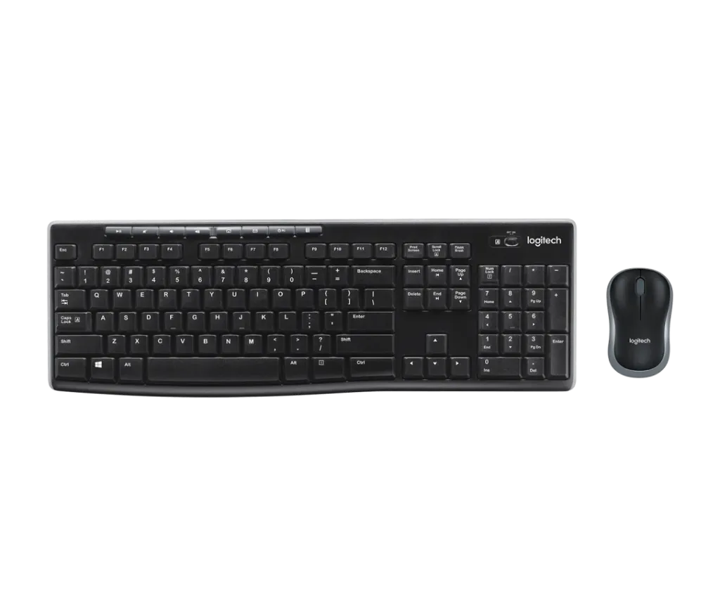 مجموعة لوجيتك Logitech MK270 اللاسلكية، كيبورد كامل وماوس ضوئي، اتصال 2.4GHz موثوق