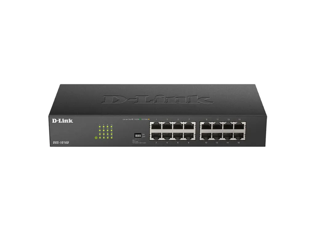 سوتش دي لينك D-link DGS-1016D، جيجابت 16 منفذ، معدني