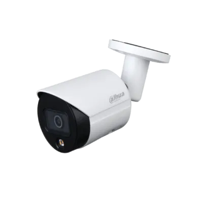 كاميرا شبكة خارجي دهوا Dahua IPC-HFW2439S-AS-LED دقة 4MP، تصوير ملون 24 ساعة، ميكروفون مدمج، POE
